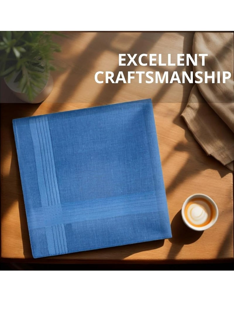 8 Pack Large Men's Handkerchiefs, 16 Cotton Pocket Squares, Multipurpose Hankies for Men  Women. - Image 2