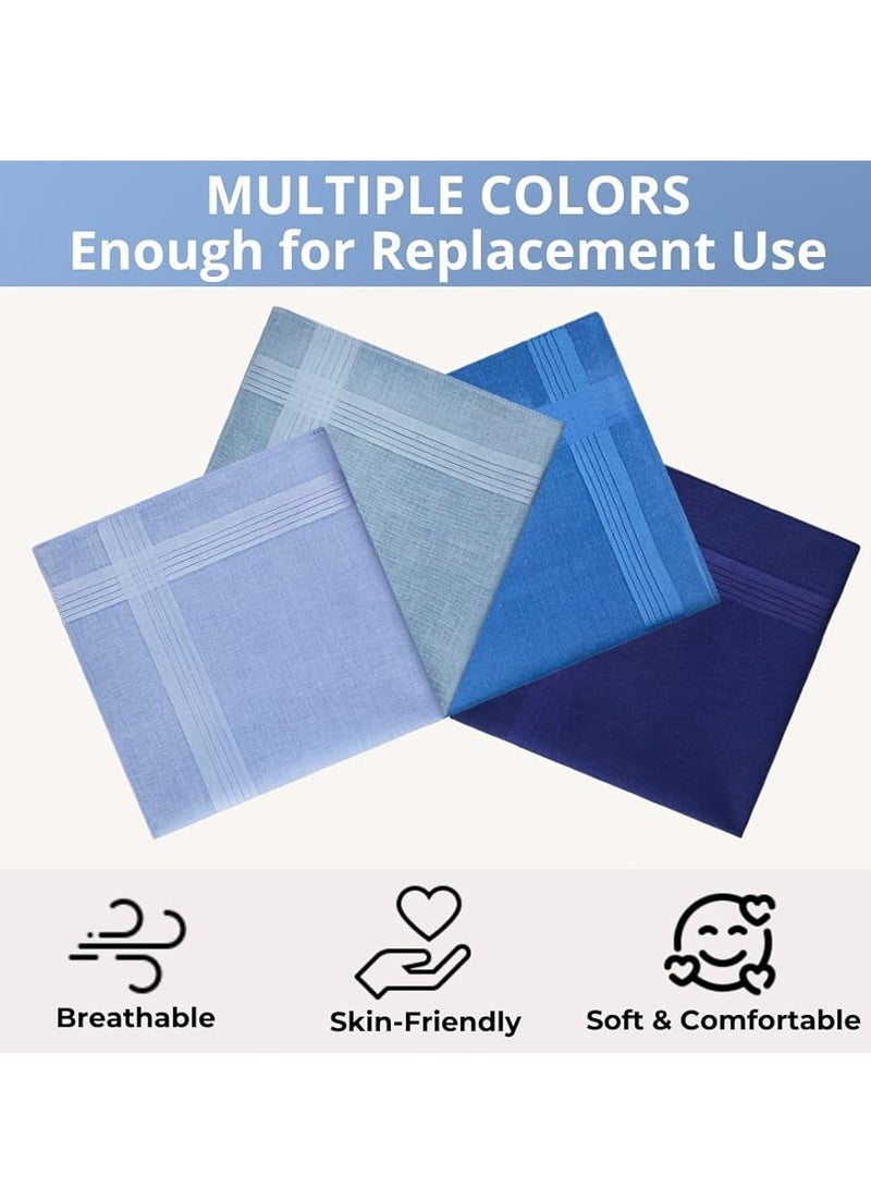 8 Pack Large Men's Handkerchiefs, 16 Cotton Pocket Squares, Multipurpose Hankies for Men  Women. - Image 4