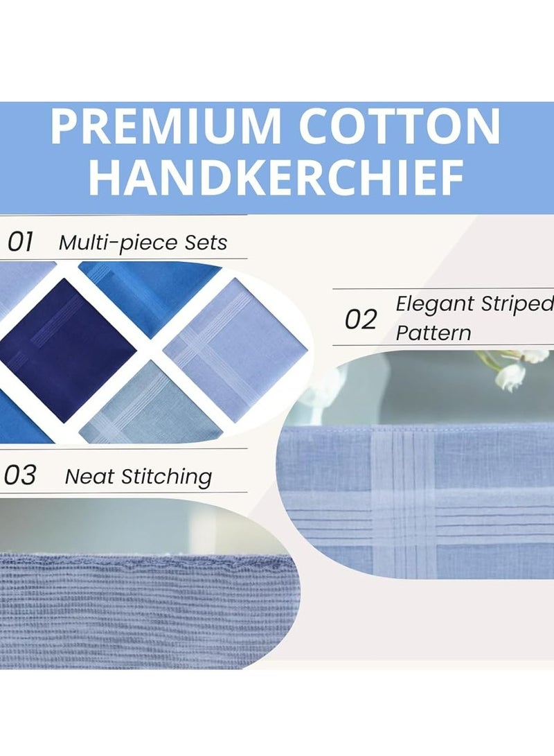 8 Pack Large Men's Handkerchiefs, 16 Cotton Pocket Squares, Multipurpose Hankies for Men  Women. - Image 3