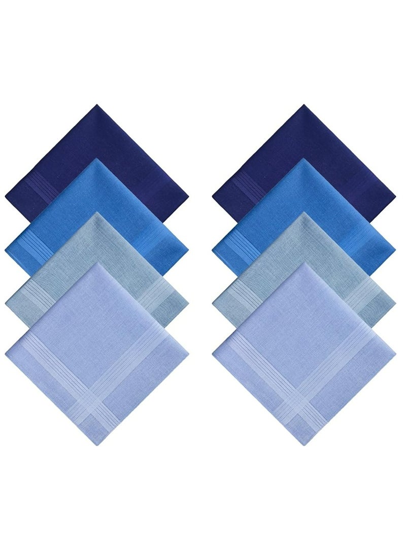 8 Pack Large Men's Handkerchiefs, 16 Cotton Pocket Squares, Multipurpose Hankies for Men  Women. - Image 1