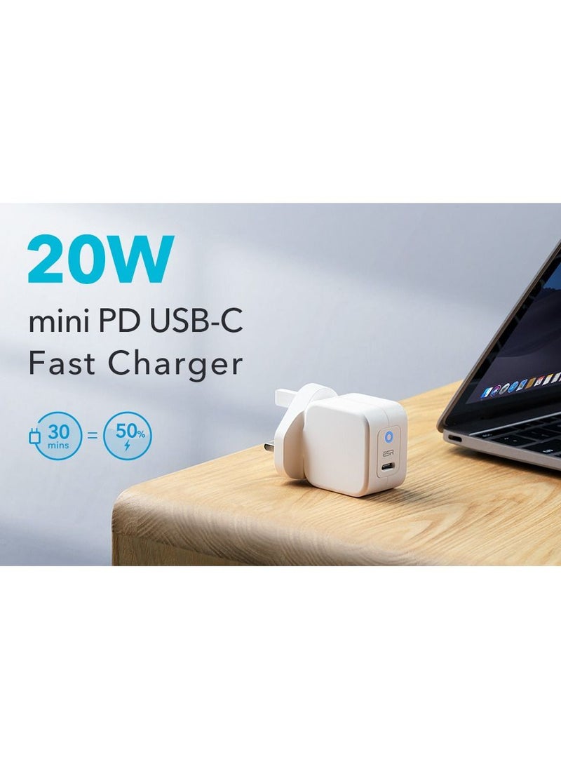ESR - ESR 20W Mini PD USB-C Wall Charger, Compatible with iPhone 14/14 Plus/14 Pro/14 Pro Max, iPhone 13 and 12 Pro/Mini/Pro Max, iPhone SE 2022/11, Galaxy S22/S21/S20/A52, Whit - Image 1