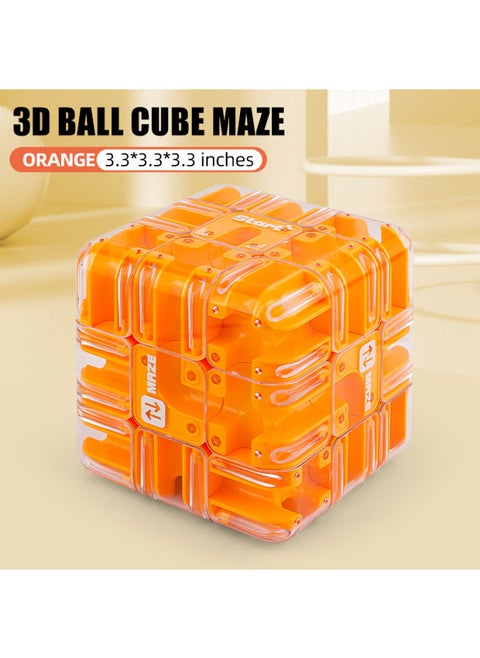 Third-order Three-dimensional Rubik's Cube Pinball Ball Rubik's Cube Maze Difficulty Advanced Edition GCC Puzzle Balance Practice-Color:Orange-third-level Rubik's Cube Ball Maze [english Window Color Box]