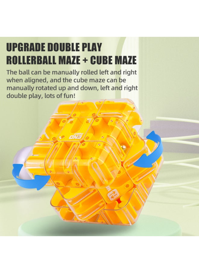 null - Third-order Three-dimensional Rubik's Cube Pinball Ball Rubik's Cube Maze Difficulty Advanced Edition GCC Puzzle Balance Practice-Color:Orange-third-level Rubik's Cube Ball Maze [english Window Color Box] - Image 1