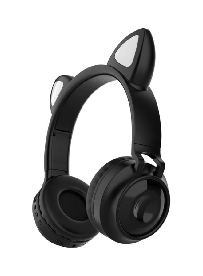 NIBEMINENT Cat Design On-Ear Bluetooth Headphones With Mic Black/White