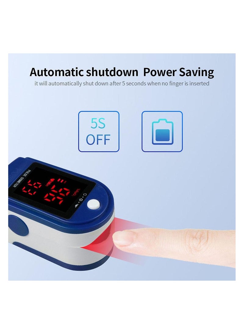 Generic - Fingertip Pulse Oximeter Blood Oxygen Saturation Monitor, Portable Pulse Rate Monitor with LED Display, Accurate SpO2 and Heart Rate Measurement, for Adults and Children, Battery Operated - Image 1