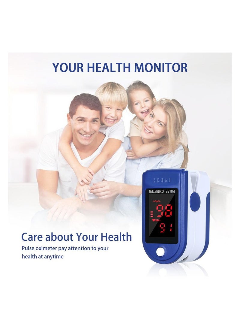 Generic - Fingertip Pulse Oximeter Blood Oxygen Saturation Monitor, Portable Pulse Rate Monitor with LED Display, Accurate SpO2 and Heart Rate Measurement, for Adults and Children, Battery Operated - Image 1