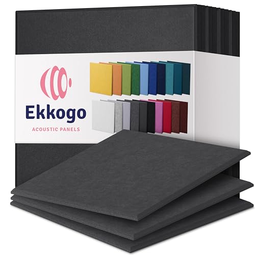 Ekkogo Acoustic Panels 12-Pack Soundproof Wall Panels 12"X12"X0.4" Sound Panels High Density Sound Dampening Panels - [Dark Gray Square] - Image 1