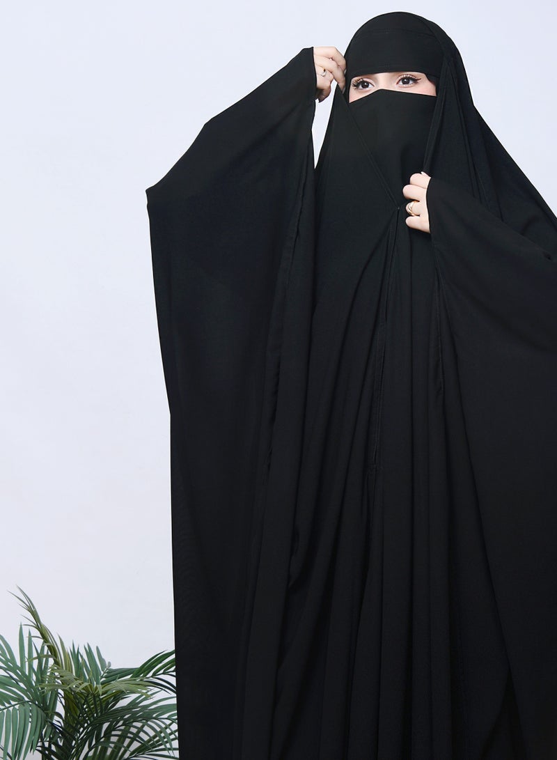 عبايات حوراء خمار الدانة موديل فراشة بطقطق اغلاق ومطاط تثبيت للرأس - Image 5
