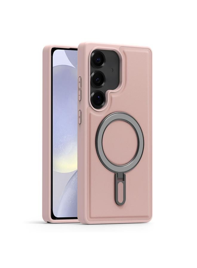 S-TOP Case For Samsung Galaxy S24+ 5G Silver Shield MagSafe Holder Shockproof Phone Case - Image 1