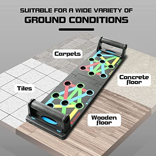 PRO365 Tummy Trimmer Exerciser With Pushup Board Combo/Flat Pedal For Extra Support/Sit Up Equipment/Sport Fitness/Leg Exerciser/Home Gym Equipment (6 Month Warranty, Double Spring), Multi-Coloured - Image 3