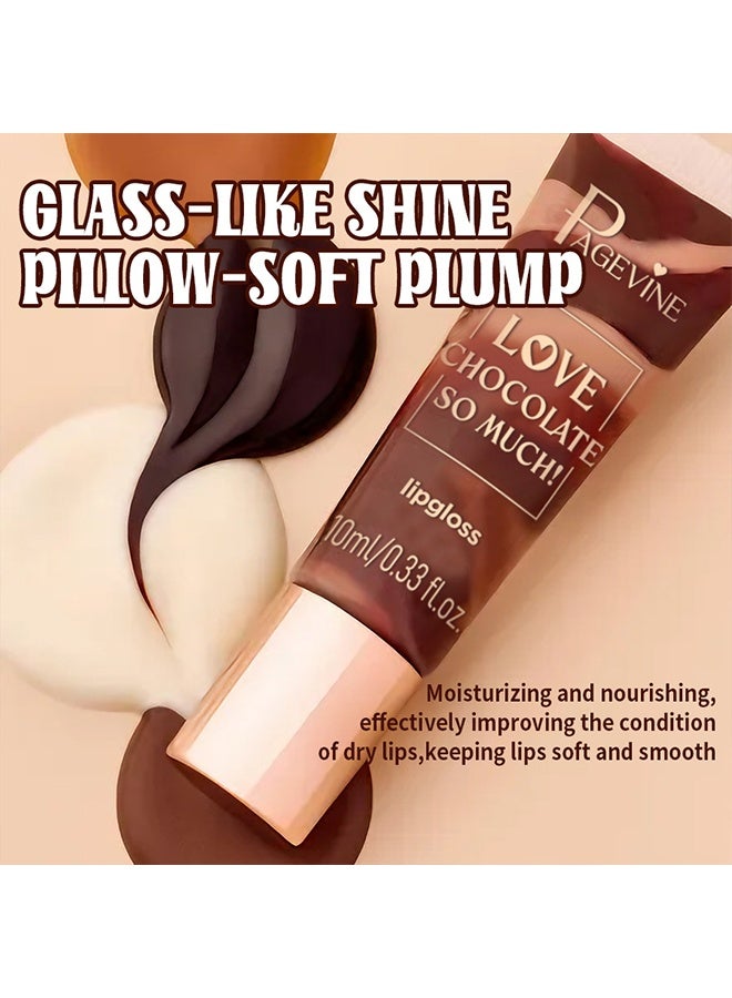 PAGE VINE Love Chocolate So Much Lipgloss, Chocolate Kiss Scented Tinted Lip Gloss, Natural Shine & Light Color Payoff Lip Makeup 10ml - Image 2