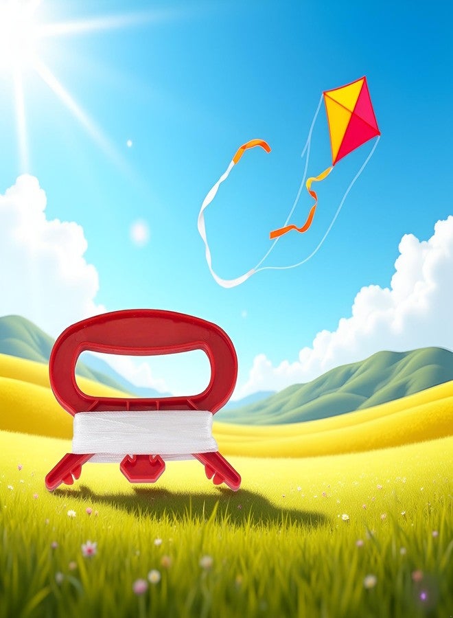 Jinshining Red D Shape Winder with 100m Line String for Outdoor Sports Flying Kite,Kite Board Tool Kit Kites and Wind Spinners - Image 2