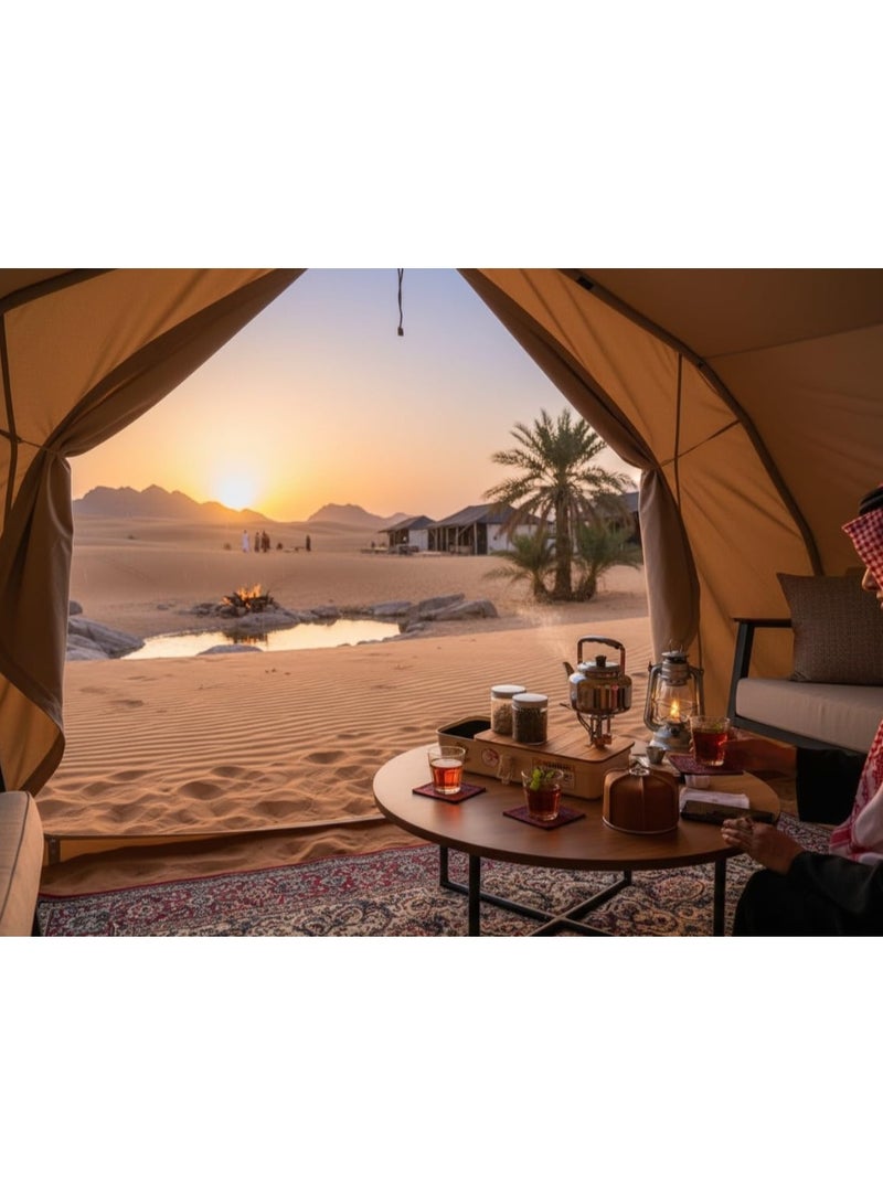 عائلة التخييم طقم شاي – طقم شاي محمول متعدد الألوان للاستخدام الخارجي، لا يشمل موقد الغاز - Image 4