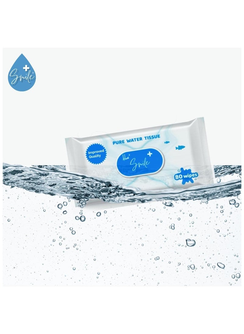 smileplus Pure Water Tissue 80'S 240 Wipes  - Image 2