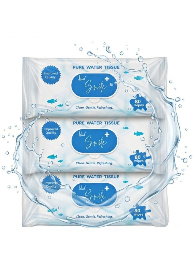 smileplus Pure Water Tissue 80'S 240 Wipes - Image 1