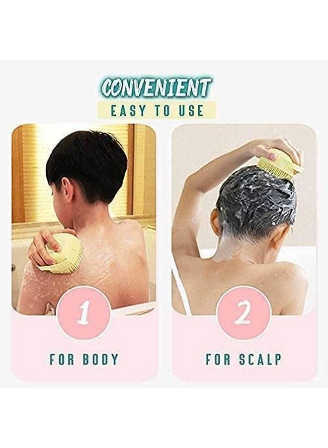 Portible Body Scrubber with Soap Dispenser Brush, Silicone Exfoliating Body Bathing Massage Brush Scrubber Men Ladies Children Kids (Pack of 2) - Image 5