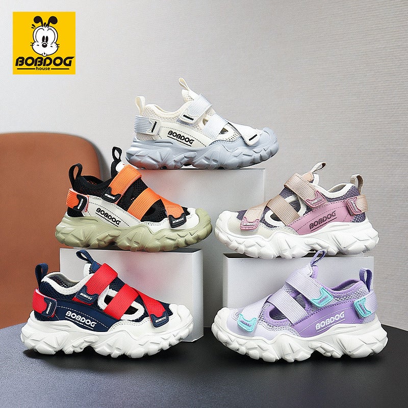 Babudou Kidsren'S Sandals Boys Summer Baotou Sports Sandals Summer Black Big Kidsren'S Girls' Shoes - Image 2