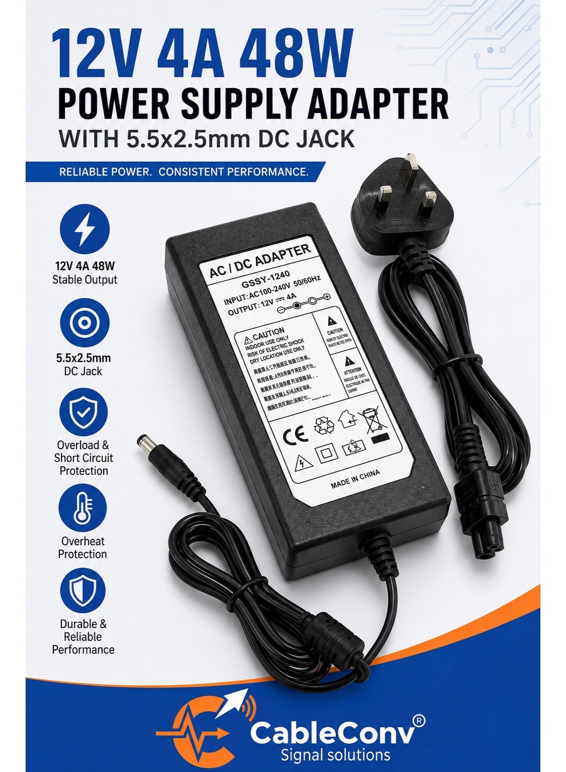 cableconv Cableconv 12v 4a Power Adapter