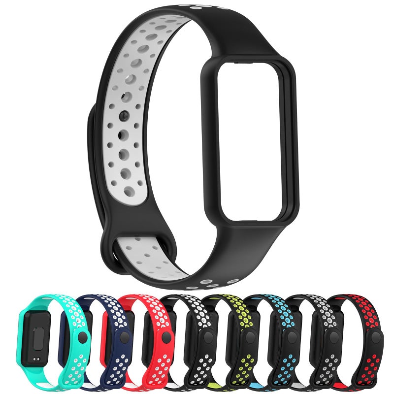 Disscool Replacement Strap Compatible with Xiaomi Smart Band 8 Active – 18mm Adjustable Soft Silicone Quick Release Wristband (Black) - Image 2