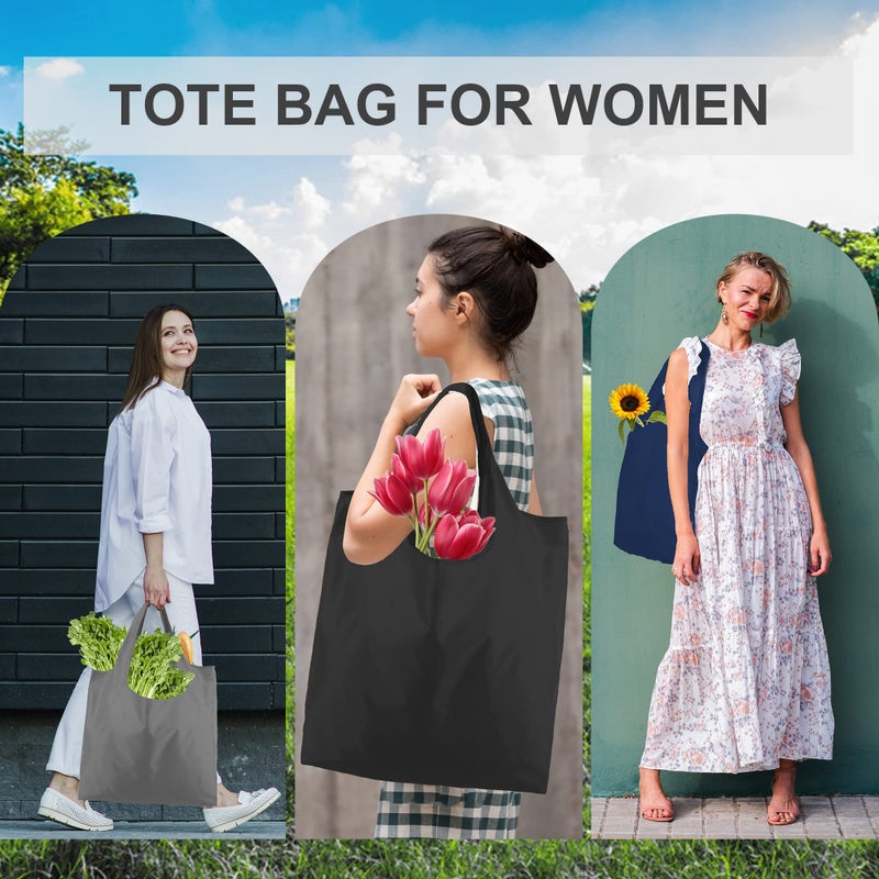 BeeGreen Reusable Bags Tote Bags for Women - 6 Pack Bulk Extra Large Reusable Gifts Bag with Handles - Heavy Duty Foldable Machine Washable Travel Grocery Bag Organizer (Packable Shopping Bags)â€‹ - Image 5