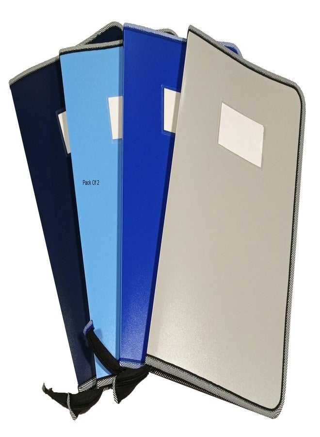 Shining Zon Zipper Display Book Folder for Documents, Certificates Multi-Utility Portfolio Folder PP Material with 20 Bound Plastic Binder Sleeves, Size FC (fullscap), Mix Colour, Set of 2 - Image 1