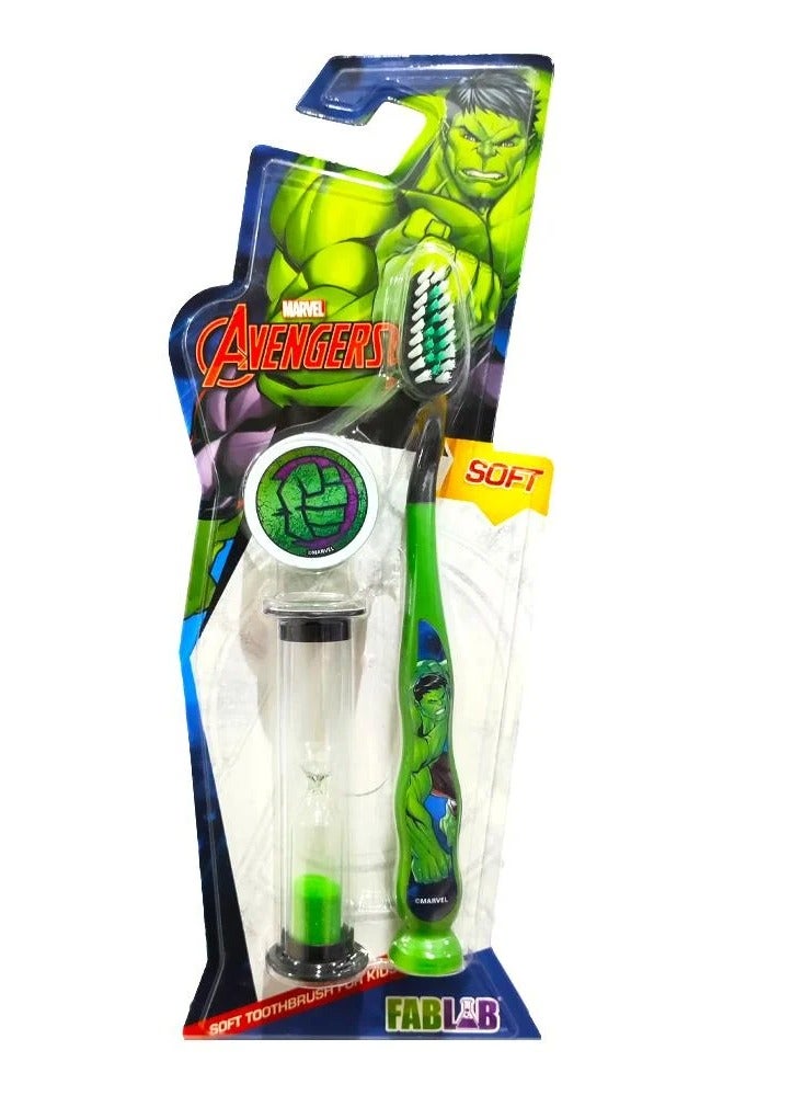 FabLab Avengers soft Hulk Toothbrush with Hourglass