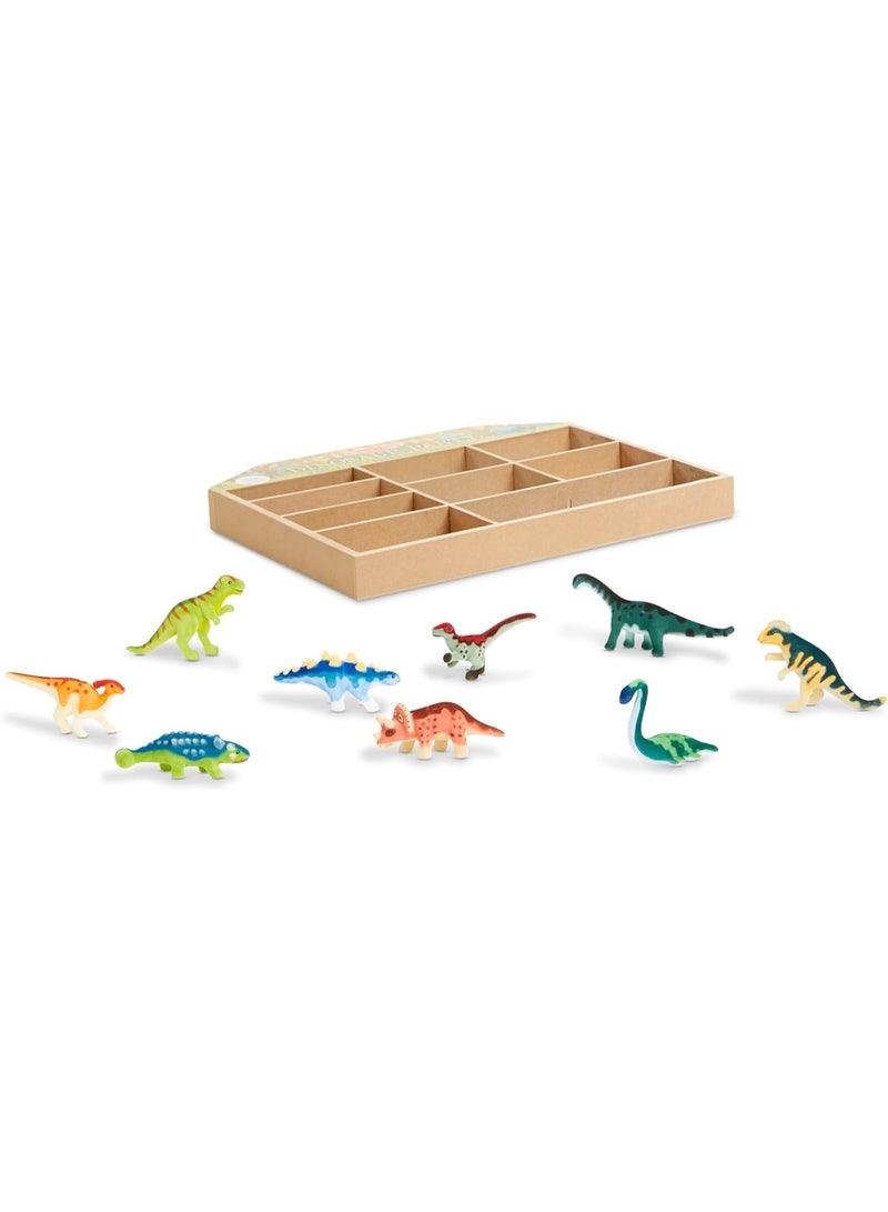 Melissa & Doug Dinosaur Party – 9 Collectible Prehistoric Figurines with Wooden Storage Tray - Image 3