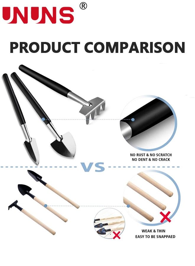 UNUNS مجموعة أدوات الحديقة مجموعة أدوات العناية بالنباتات، 16 قطعة من أدوات النباتات العصارية، مجموعة الأدوات اليدوية، أداة خارجية، مجموعة أعمال البستنة شديدة التحمل مع مقبض مريح، أدوات البستنة - هدية للنساء والرجال - Image 3