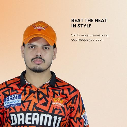 playR x Sunrisers Hyderabad Authentic Fan Cap – Unisex Cricket Sports Cap, Lightweight Sun Protection SRH Cap for Men & Women, Match Day Stadium Wear, Training, Outdoor Sports & Casual All Season - Image 3