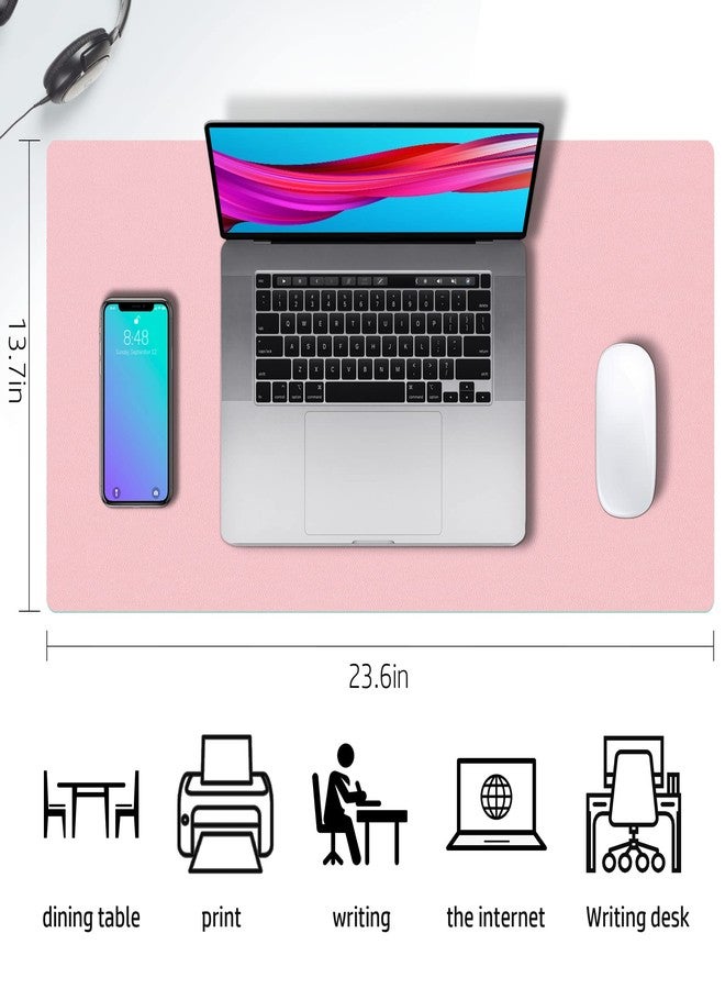 Aothia Double-Sided PU Leather Desk Pad - Non-Slip Large Mouse Pad & Desk Mat for Office, Home - Waterproof, Easy to Clean, Durable Dual-Sided Surface (23.6"x13.7", Pink) - Image 3