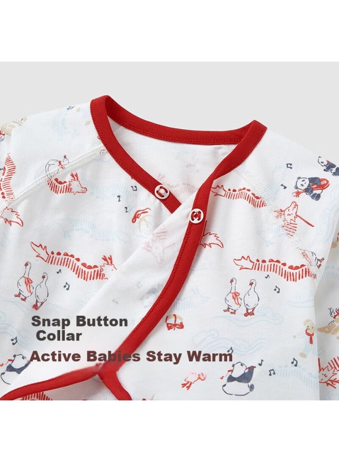 Yeehoo Baby Four-season Skin-friendly Homewear Top Infant Half-back Shirt - Image 4