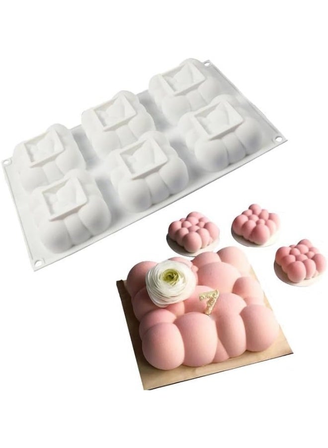 3D Cloud Silicone Baking Mold, 6-Cavity Non-Stick Reusable Mold, French Dessert Mold, for Mousse, Chocolate, French Desserts, Cakes & Pastry - Image 3