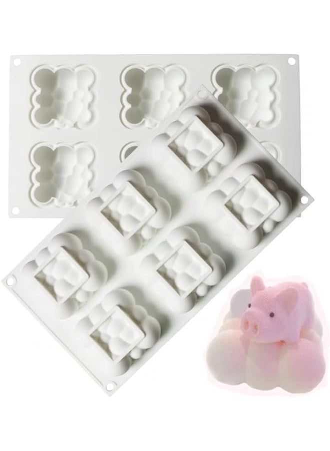 3D Cloud Silicone Baking Mold, 6-Cavity Non-Stick Reusable Mold, French Dessert Mold, for Mousse, Chocolate, French Desserts, Cakes & Pastry - Image 1
