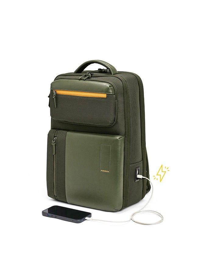 Mokobara MOKOBARA The Work Backpack 19L Premium Nylon 16" Water Resistant Daily Use Travel Laptop Backpack for Men & Women (Green)  - Image 1