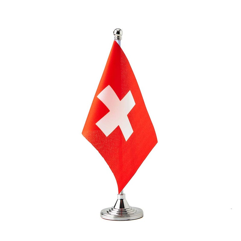 mflagperft Switzerland Flag Swiss Flags Small Mini Swiss Desk Flag Used for Table Office Classroom Home Patriotic Events Decorations - Image 2