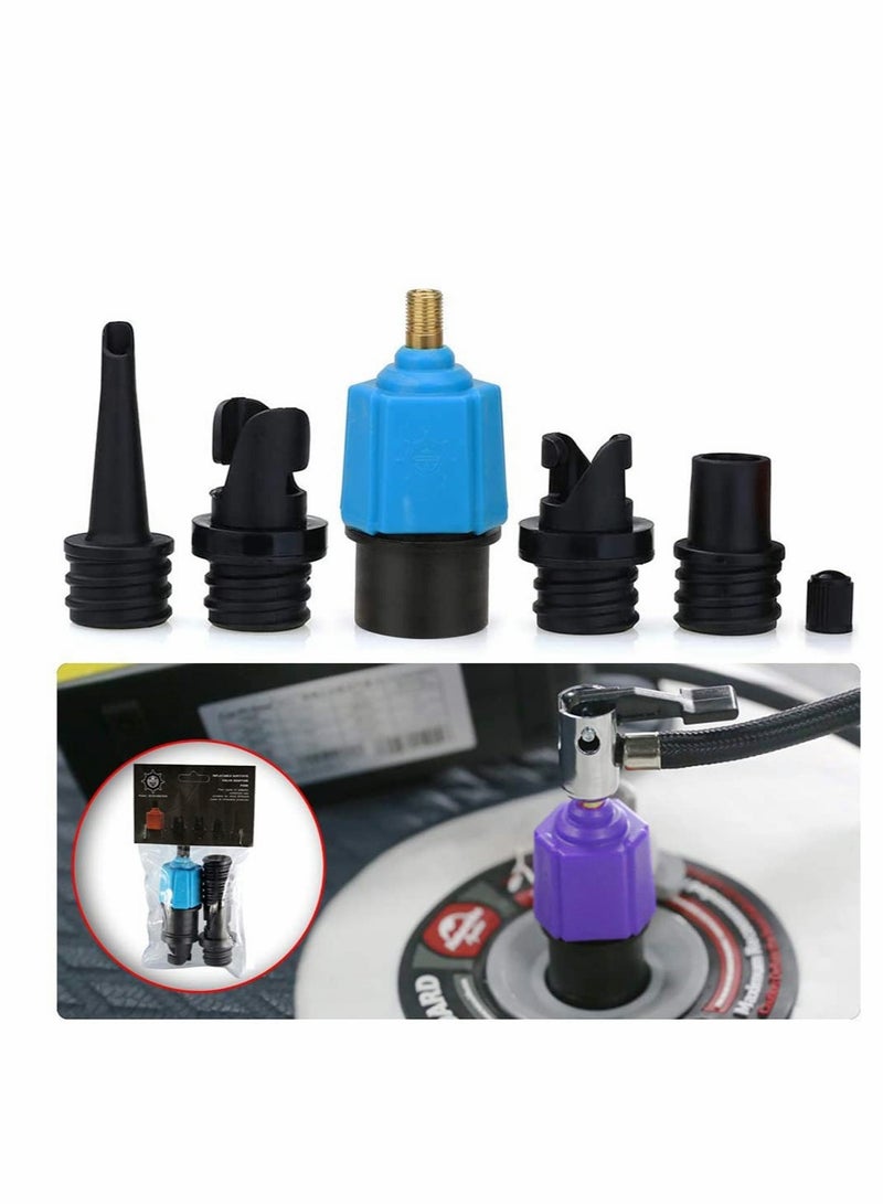 Zikra Electric Pump Adaptor Compressor Air Valve Converter Multifunction Valve Adapter with 4 Air Nozzles for Halkey Roberts Valve, Stand Up Inflatable Paddle Board, Inflatable Bed, Inflatable Boat - Image 1