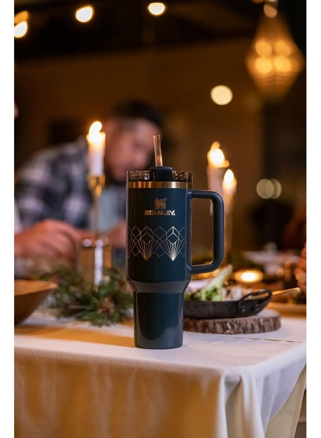 Stanley Stanley Quencher H2.0 Tumbler with Handle and Straw 40 oz | Flowstate 3-Position Lid | Cup Holder Compatible for Travel | Insulated Stainless Steel Cup | BPA-Free | Forrest Gloss Deco  - Image 5