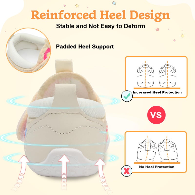 JIASUQI Baby Shoes for Walking Toddler Girls Sneakers Infant Shoes Baby Sneakers for Girls Flower 12-18 Months - Image 5