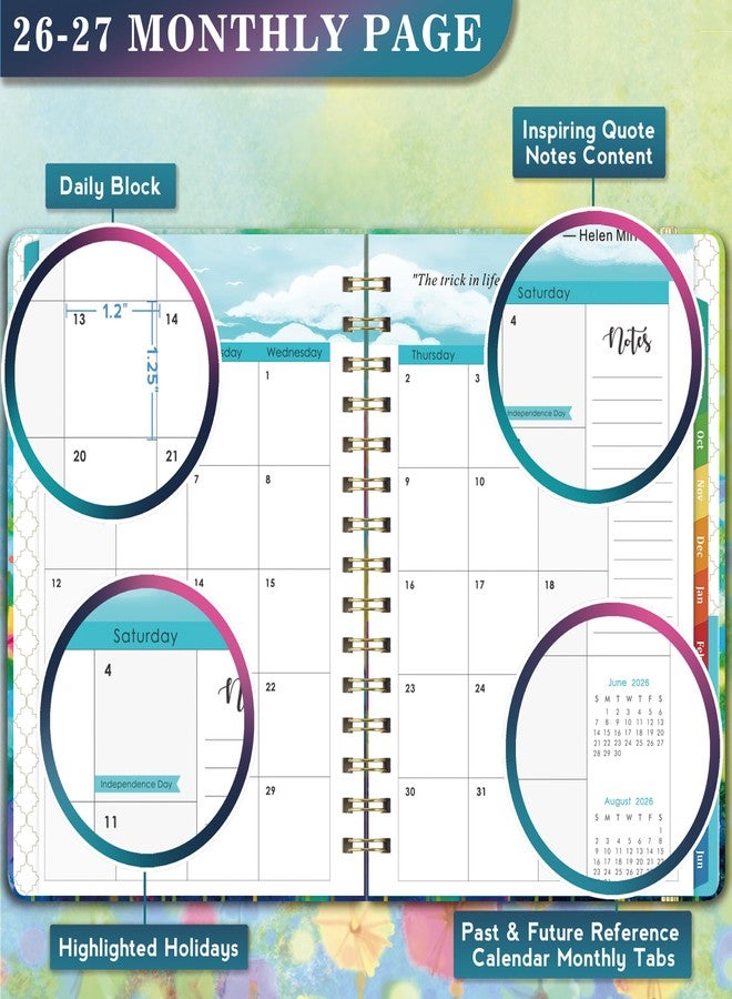 Lemome 2026-2027 Planner - 2026-2027 Planner Weekly and Monthly, Calendar Monthly Planners 2026-27 from Jul. 2026 - Jun. 2027, 6.4" × 8.5", Twin-Wire Binding, Elastic Closure - Image 4