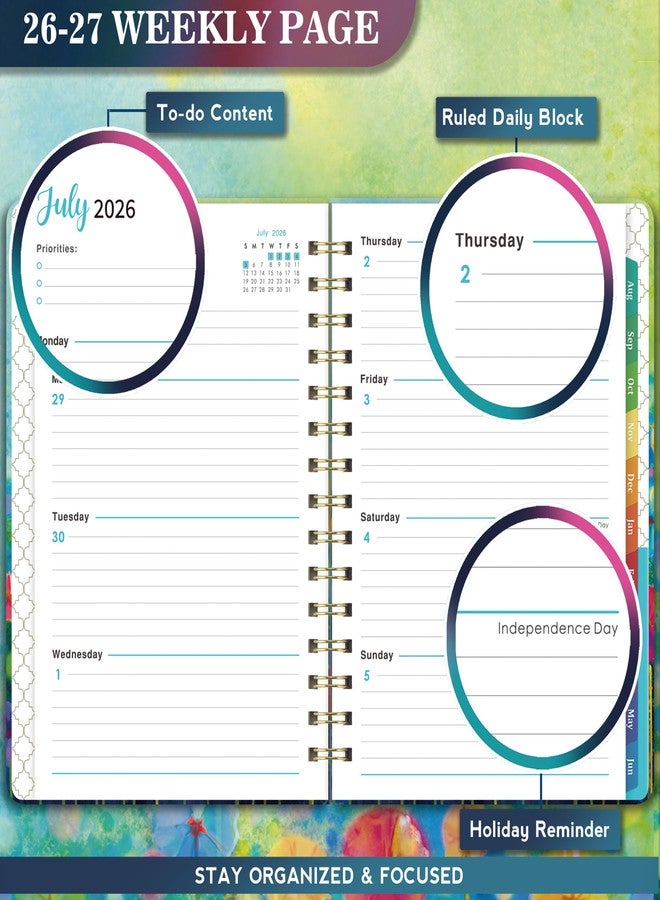 Lemome 2026-2027 Planner - 2026-2027 Planner Weekly and Monthly, Calendar Monthly Planners 2026-27 from Jul. 2026 - Jun. 2027, 6.4" × 8.5", Twin-Wire Binding, Elastic Closure - Image 5