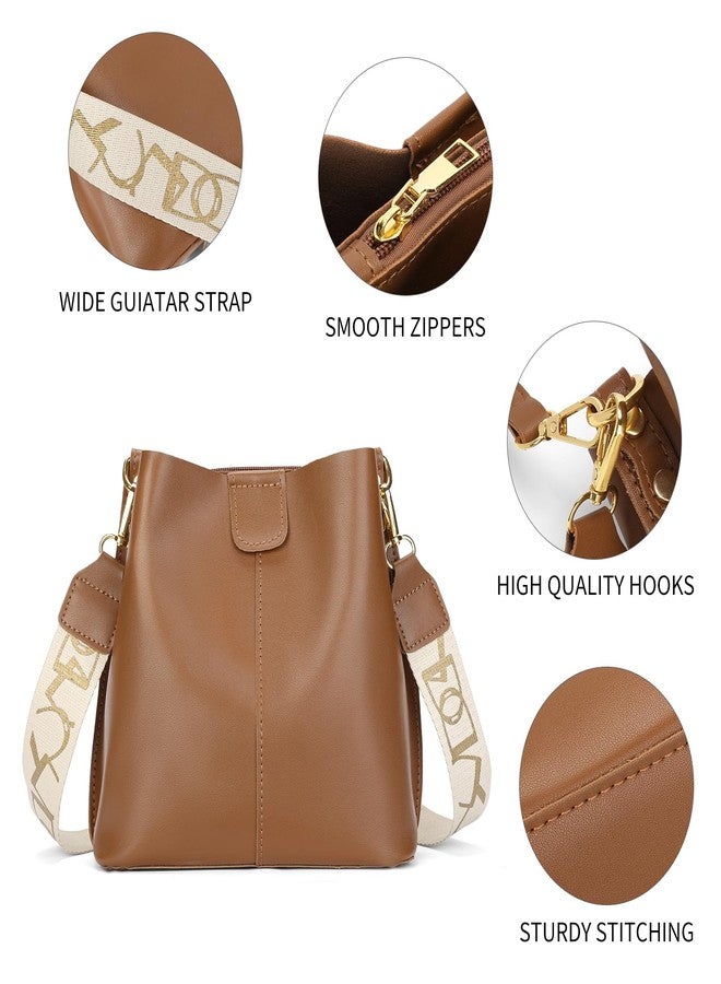 SENDEFN Trendy Bucket Crossbody Bag for Women Soft Shoulder Tote Purses Vegan Leather Crossbody Bags - Image 4