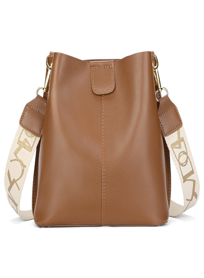 SENDEFN Trendy Bucket Crossbody Bag for Women Soft Shoulder Tote Purses Vegan Leather Crossbody Bags - Image 1