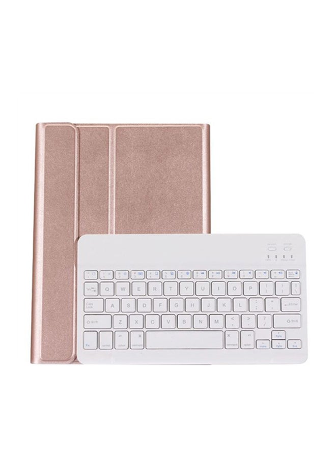 NIBEMINENT Bluetooth Wireless Detachable Keyboard Case Cover For Apple iPad 5/6/7/8 Rose Gold - Image 1