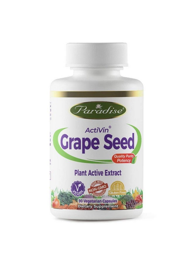 Paradise Herbs Vegetarian Capsules, Activin Grape Seed with Amla, 90 Count - Image 1