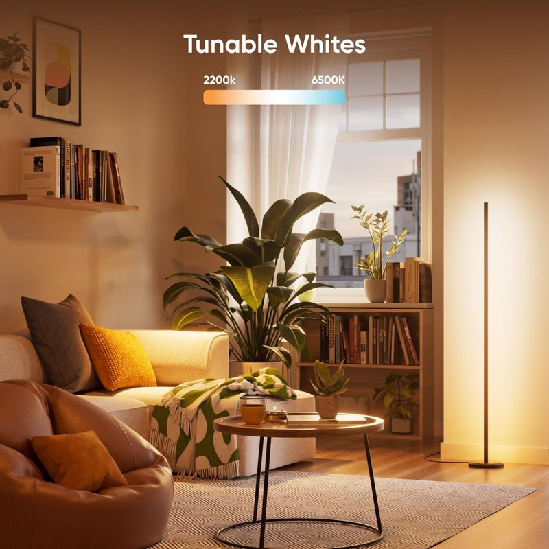 Nanoleaf مصباح أرضي ذكي من نانوليف ماثر، مصابيح LED قائمة تعمل مع أليكسا، مصباح زاوية متزامن مع الموسيقى، 16 مليون لون، مصباح أرضي RGBTW بقوة 1700 لومن مع تحكم صوتي لغرفة المعيشة، إضاءة محيطية، أسود - Image 5