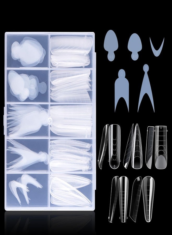 NMKL38 120PCS French Silicone Sticker Nail Dual Form Set Duet Nail System Reusable Pad Quick Building Mold Tips - Image 1