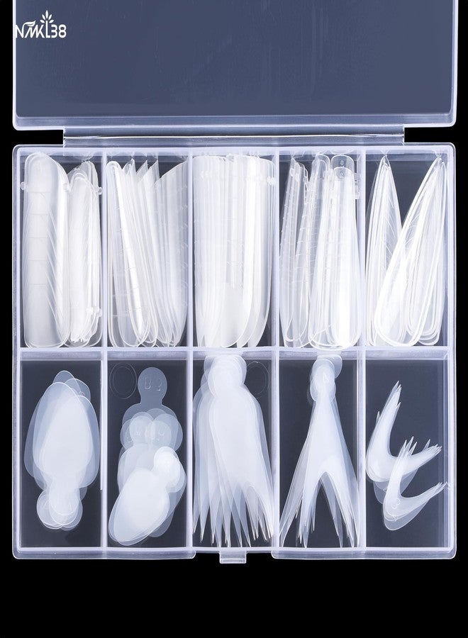 NMKL38 120PCS French Silicone Sticker Nail Dual Form Set Duet Nail System Reusable Pad Quick Building Mold Tips - Image 4
