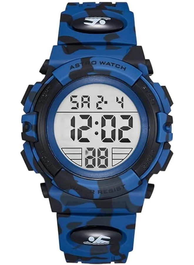 ASTRO Astro Kids Watch, Digital Display and Polyurethane Strap - A9934-PPNS, Dark Blue Camo