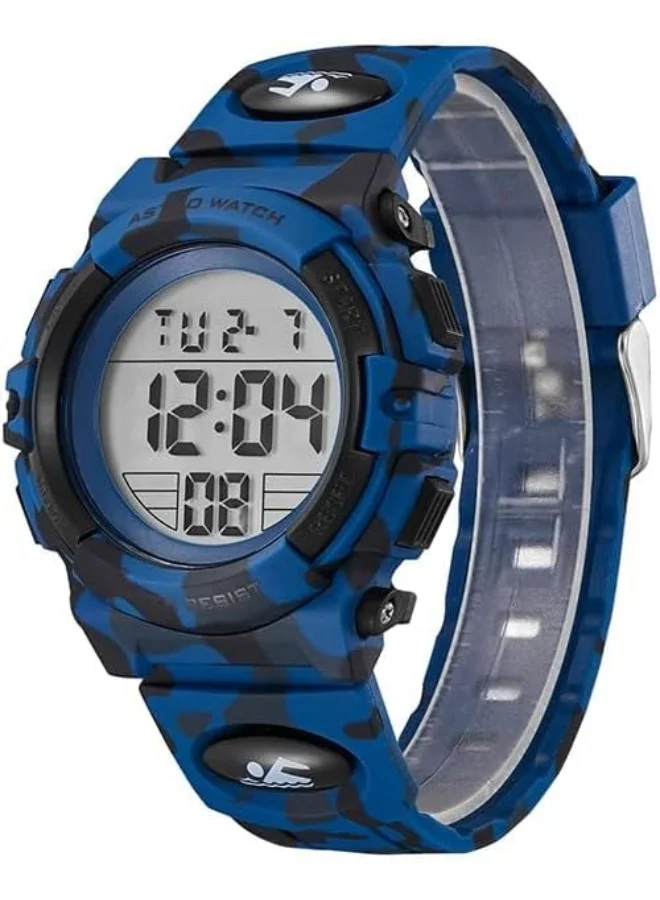 ASTRO Astro Kids Watch, Digital Display and Polyurethane Strap - A9934-PPNS, Dark Blue Camo