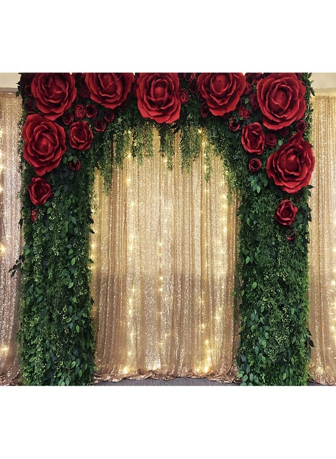 Eainb 10x8ft Gold Sequin Backdrop Red Rose Green Tree Vine Decoration Backdrop for Wedding Birthday Anniversary Engagement Baby Shower Event Decor Banner - Image 4